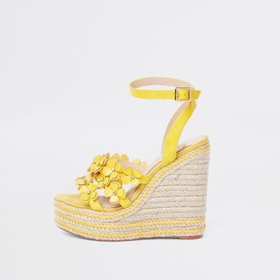 River Island Womens Flower Espadrille Platform Wedges