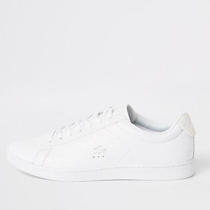 River Island Mens Lacoste White Leather Lace-up Sneakers