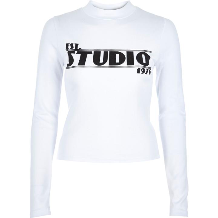 River Island Womens White Studio Print Turtle Neck Top