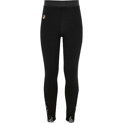 River Island Girls Crochet Hem Leggings