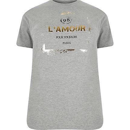 River Island Womens Plus Marl 'lamour' T-shirt