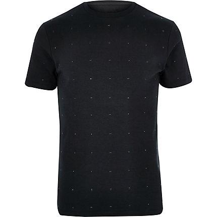 River Island Mens Big And Tall Slim Fit Studded T-shirt