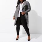 River Island Womens Plus Check Belted Robe Coat