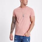 River Island Mens Marl Rolled Sleeve Crew Neck T-shirt