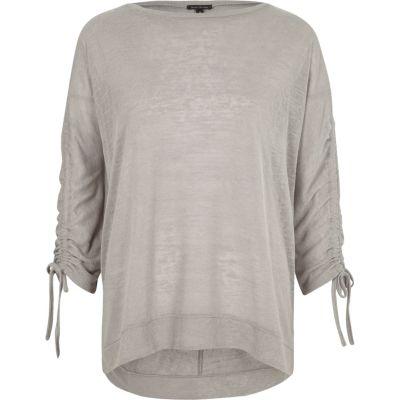 River Island Womens Ruched Sleeve Top