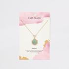 River Island Womens Gold Colour Jade Necklace