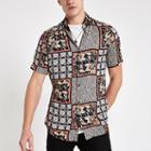 River Island Mens Mixed Tile And Animal Print Shirt