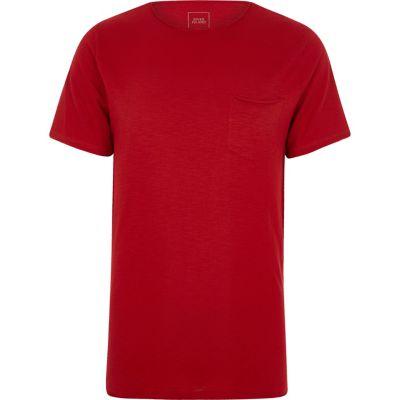 River Island Mens Slub Slim Fit Pocket T-shirt