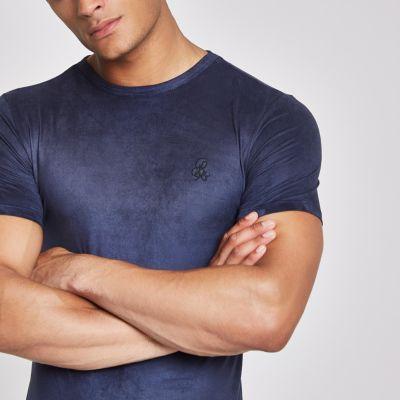 River Island Mens Suede 'r96' Muscle Fit T-shirt