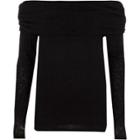 River Island Womens Ruched Folded Bardot Neck Sweater
