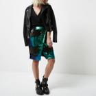 River Island Womens Petite Sequin Wrap Midi Skirt