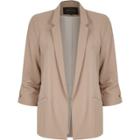 River Island Womens Nude Ruched Sleeve Bar Cuff Jacket
