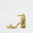 River Island Womens Floral Block Heel Barely There Sandals