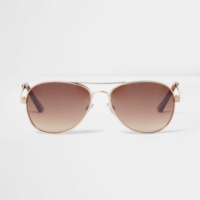River Island Womens Gold Lens Aviator Sunglasses