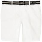 River Island Mens White Belted Slim Fit Chino Shorts