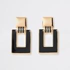River Island Womens Gold Colour Rectangle Drop Earrings