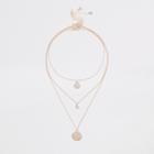 River Island Womens Rose Gold Colour Crystal Layered Necklace