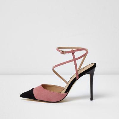 River Island Womens Strappy Toe Cap Court Shoes