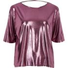 River Island Womens Metallic Boxy Strap Back T-shirt
