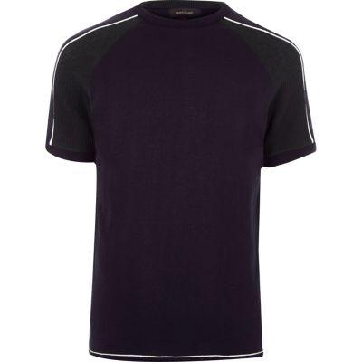 River Island Mens Stripe Sleeve T-shirt
