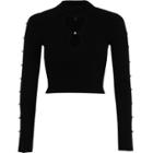 River Island Womens Faux Pearl Cut Out Long Sleeve Knit Top