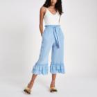 River Island Womens Silk Tiered Frill Tie Waist Culottes