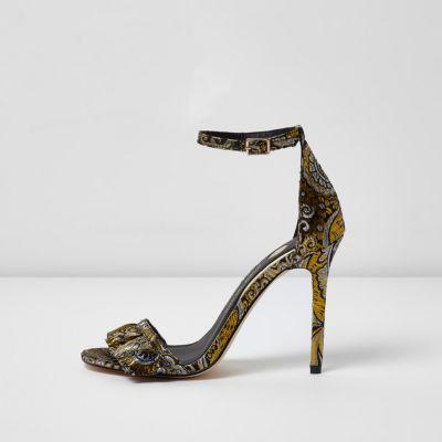 River Island Womens Jacquard Floral Barely There Sandals