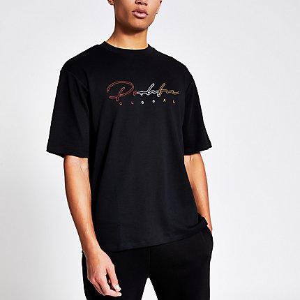 River Island Mens White Chevron Colour Block Slim Fit T-shirt