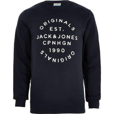 River Island Mens Jack And Jones Originals Print Sweatshirt