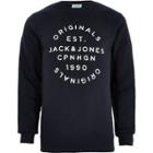 River Island Mens Jack And Jones Originals Print Sweatshirt
