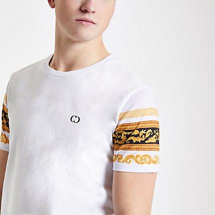 Mens Criminal Damage Baroque Sleeve T-shirt