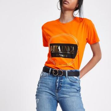 River Island Womens 'vita Unica' Crop Print T-shirt