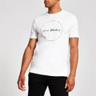 River Island Mens White Slim Fit 'prolific' Circle T-shirt