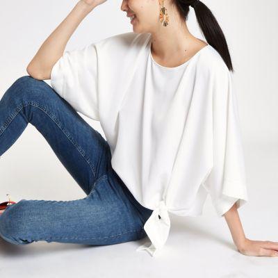 River Island Womens Wrap Tie Side Crop Top