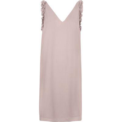 River Island Womens Nude Frill Sleeveless Slip Dress