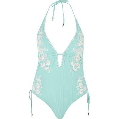River Island Womens Floral Appliqu Swimsuit