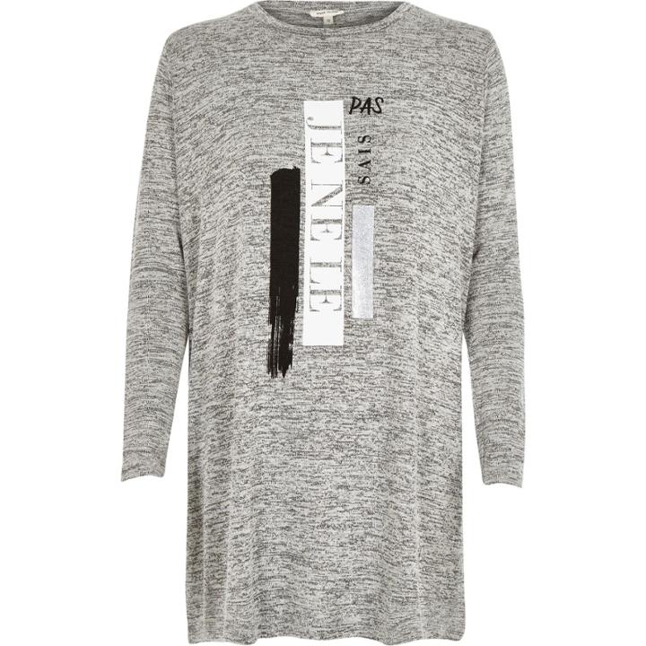 River Island Womens Marl Print Side Split Top