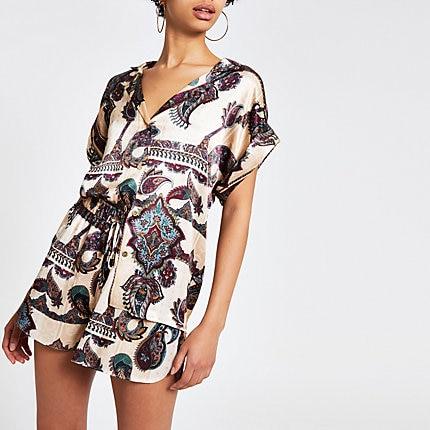 River Island Womens Printed Runner Shorts