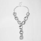 River Island Womens Silver Tone Chunky Crystal Dangle Necklace