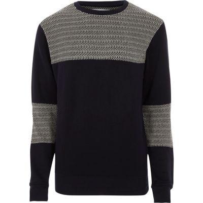 Mens Bellfield Block Stitch Crew Neck Jumper