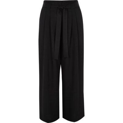 River Island Womens Plus Paperbag Waist Wide Leg Trousers