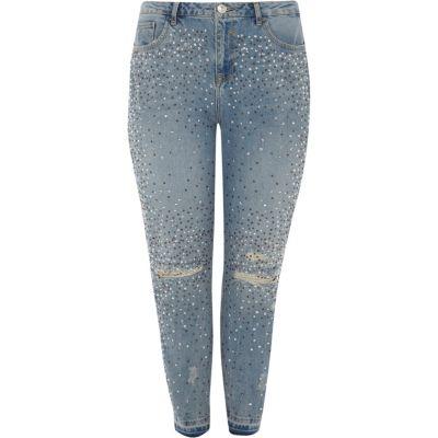 River Island Womens Plus Alannah Embellished Jeans