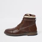 River Island Mens Borg Trim Lace-up Boots