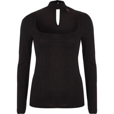River Island Womens Square Choker Neck Long Sleeve Top
