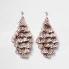 River Island Womens Nude Tassel Drop Earrings