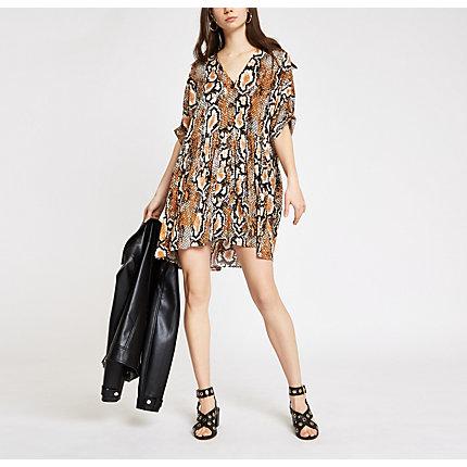 River Island Womens Snake Print Swing Dress