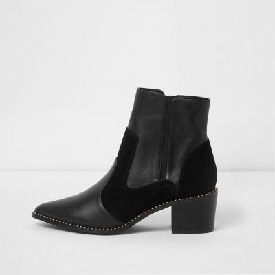River Island Womens Leather Studded Western Boots