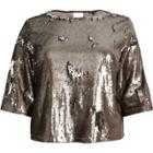 River Island Womens Plus Metallic Sequin Grazer Top