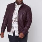 River Island Mens Faux Leather Racer Neck Jacket