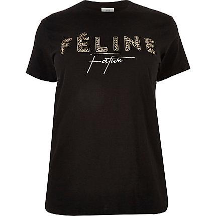 River Island Womens Plus 'feline' Animal Print T-shirt